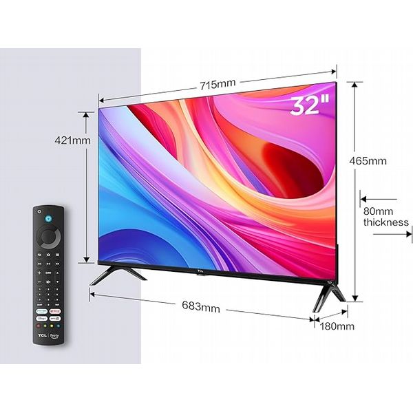 TCL 32SF540K - 32-inch FHD Smart Television - HDR & HLG-Dolby Audio-DTS Virtual X /DTS-HD-Metal Bezel-less-Dual-band Wifi 5-with Fi