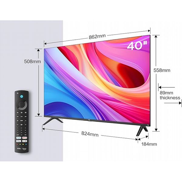 TCL 40SF540K - 40-inch FHD Smart Television - HDR & HLG-Dolby Audio-DTS Virtual X /DTS-HD-Metal Bezel-less-Dual-band Wifi 5-with Fi