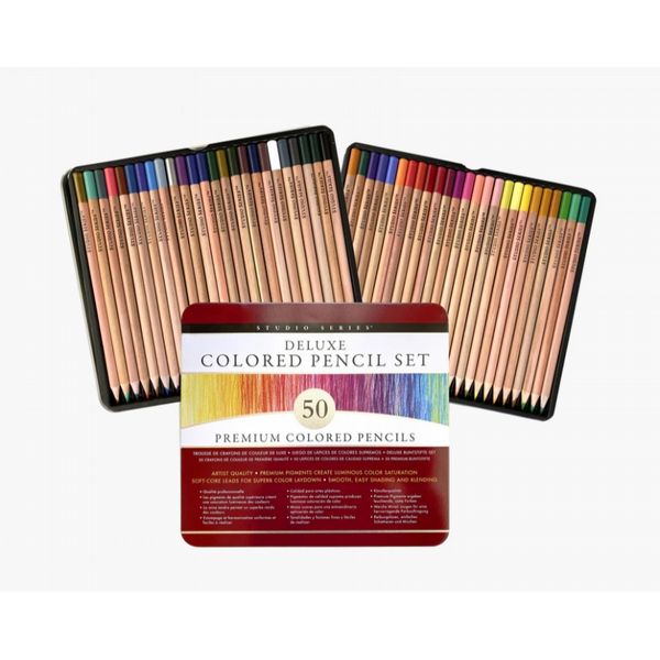 Peter Pauper Studio Series Deluxe Coloured Pencil Set (Set of 50)