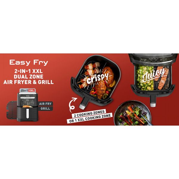 Tefal 6.5L Easy Fry Flexi Dual Zone Air Fryer & Grill