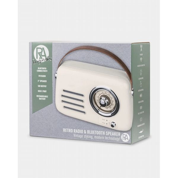 Reflex Active Retro Cream Radio Speaker