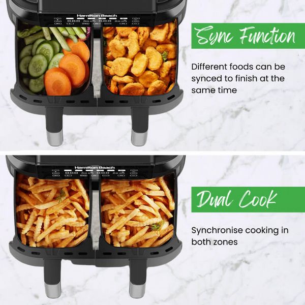 Hamilton Beach 8L dual basket air fryer 2850W