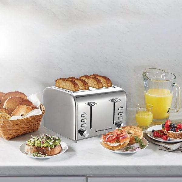 Hamilton Beach Rise Kettle & 4 Slice Toaster Bundle Brushed