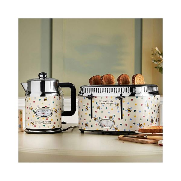 RUSSELL HOBBS EMMA BRIDGEWATER BUMBLEBOO AND POLKA  DOT KETTLE & 4 SLICE TOASTER