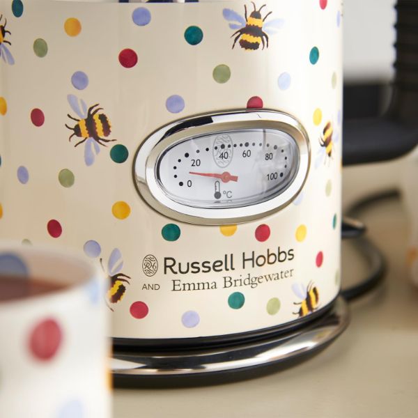 RUSSELL HOBBS EMMA BRIDGEWATER BUMBLEBOO AND POLKA  DOT KETTLE & 4 SLICE TOASTER