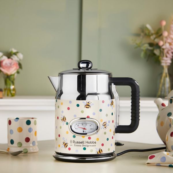 RUSSELL HOBBS EMMA BRIDGEWATER BUMBLEBOO AND POLKA  DOT KETTLE & 4 SLICE TOASTER