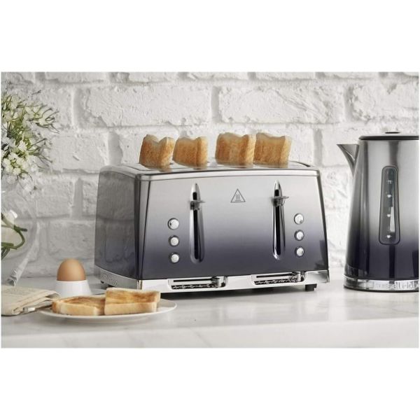 RUSSELL HOBBS ECLIPSE BREAKFAST BUNDLE - MIDNIGHT BLUE KETTLE & 4 SLICE TOASTER