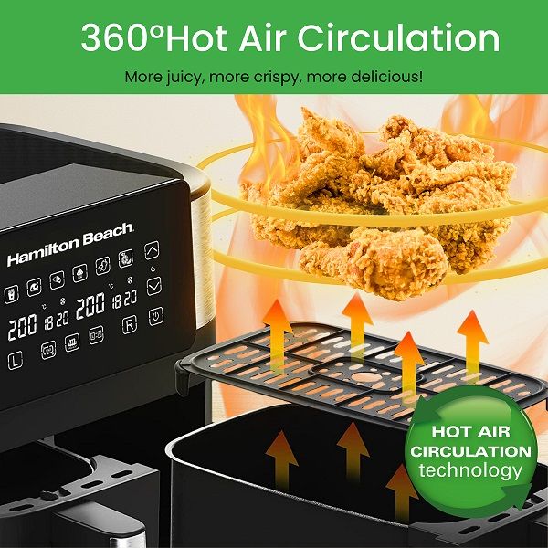 Hamilton Beach 8L dual basket air fryer 2850W