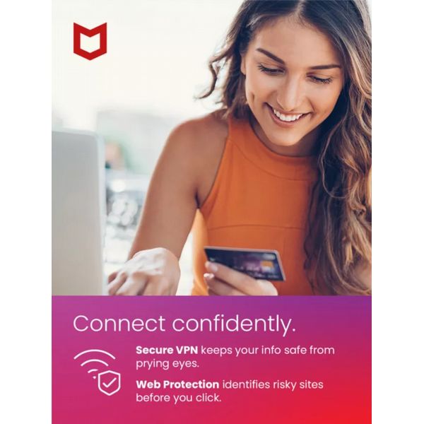 McAfee Total Protection, 1 Year Subscription for 5 Devices, Boxed