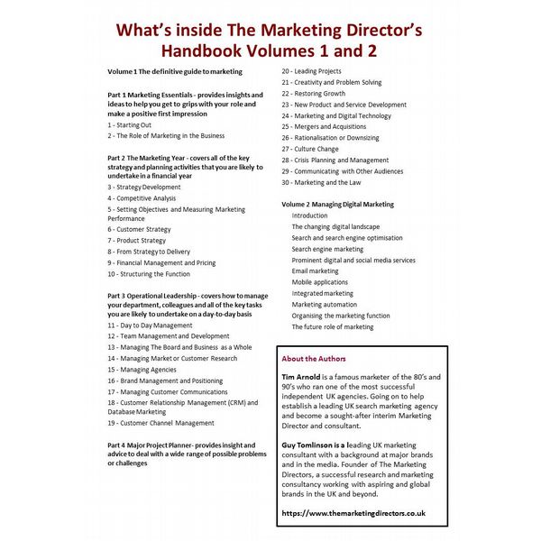 Marketing Director's Handbook Volume 2, The: Managing Digital Marketing