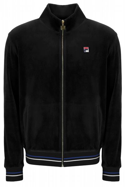 Fila - Falken - Velour Track Top With Gold Trim- Black