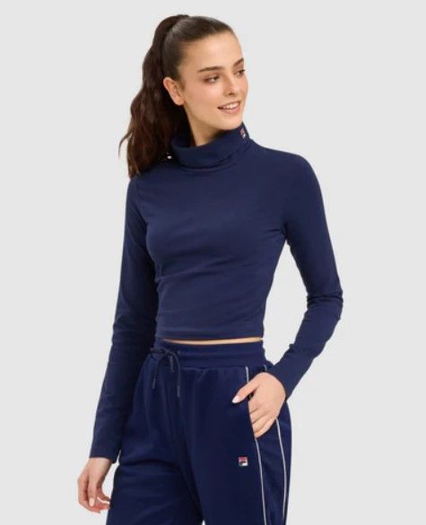 FILA HEIDI WOMENS CROPPED ROLL NECK - FILA NAVY