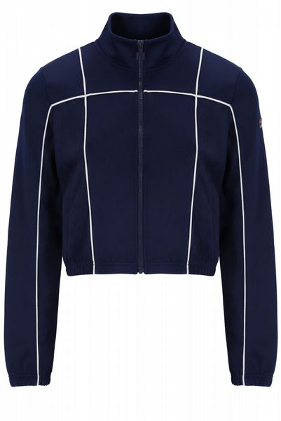 FILA HAIDEN WOMENS CROPPED TRACK TOP WITH PIPING- FILA NAVY/GARDENIA