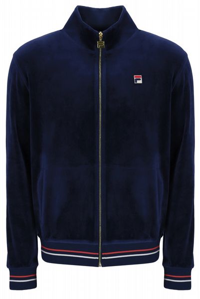 Fila - Falken - Velour Track Top With Gold Trim- Fila Navy