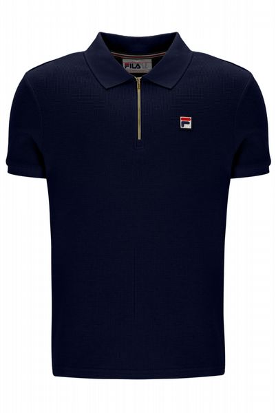 FILA MENS BENJAMIN MICRO WAFFLE POLO FILA NAVY