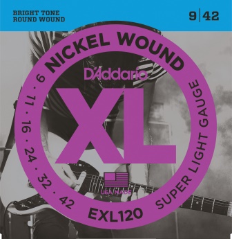 D'Addario EXL120 Nickel Wound Electric Guitar Strings, Super Light, 9-42