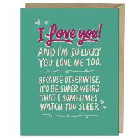 6 Pack Em & Friends Watch you Sleep Love Card