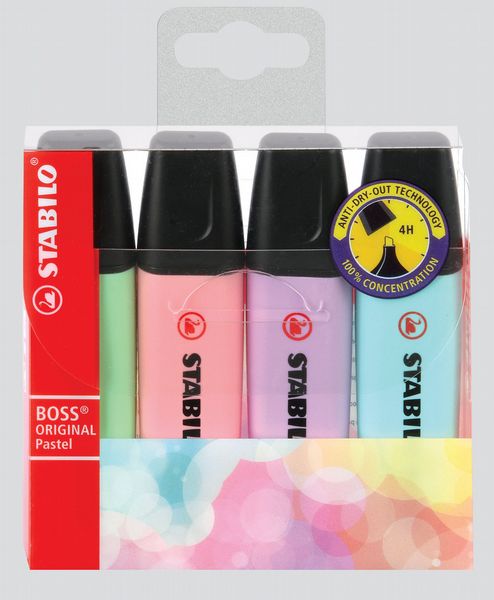 Stabilo Boss Pastel Highlighters 4 Assorted Colours