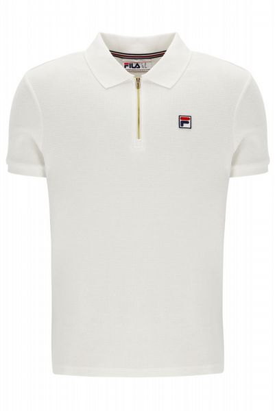 FILA MENS BENJAMIN MICRO WAFFLE POLO GARDENIA