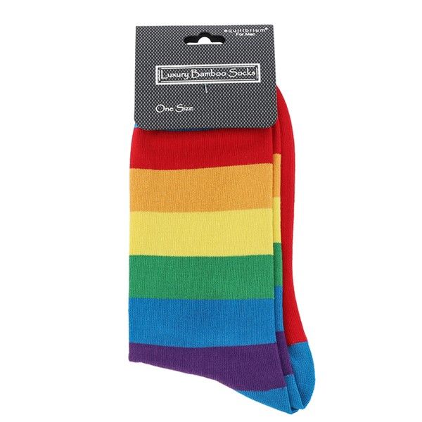 Equilibrium Men's Bamboo Socks Rainbow Blue