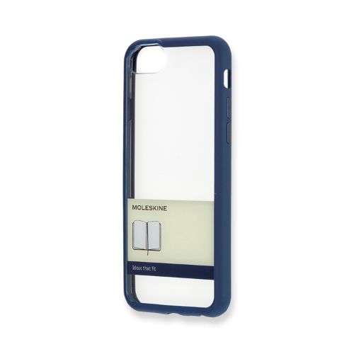 Moleskine Transparent Elastic Hard Cover Case iPhone 7 Steel Blue