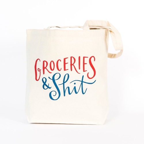 Em & Friends Groceries & Shit Tote Bag