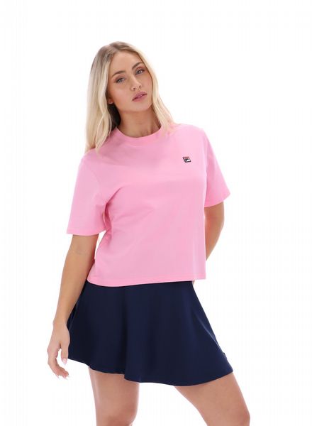 FILA HOLLY ICONIC F BADGE BOXY TEE WOMENS PRISM PINK