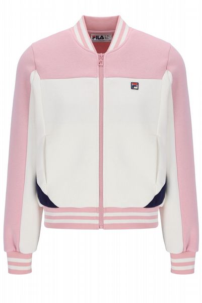 FILA HERO WOMENS COLOUR BLOCK ZIP THROUGH- PINKN/GARD/FNAVY