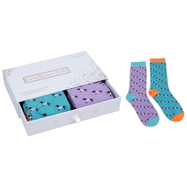 Equilibrium Bamboo Socks Gift Box Cute Pooch