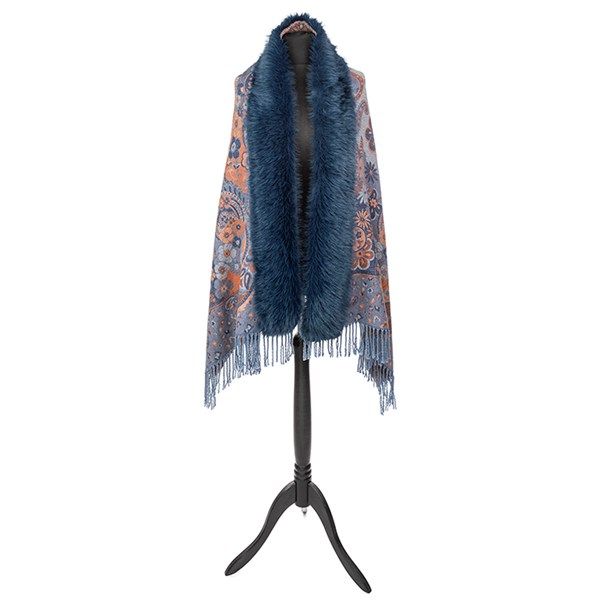 Equilibrium Floral Faux Fur Collar Wrap