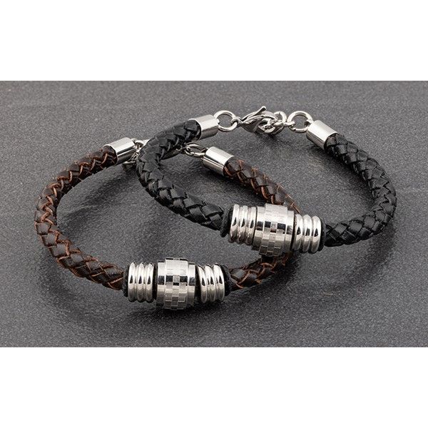 Equilibrium EQ For Men Chunky Leather Bracelet Brown