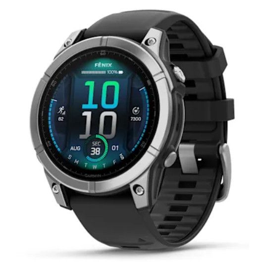 Garmin Fenix E AMOLED Smart Watch - Stainless Steel & Black, 47 mm