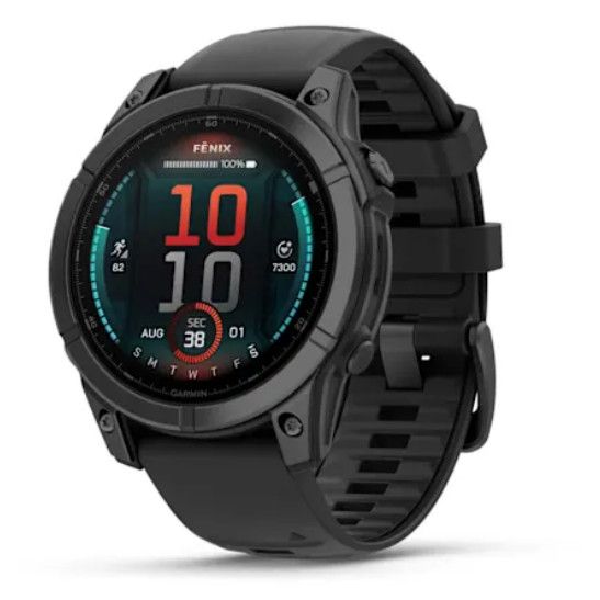 Garmin Fenix E AMOLED Smart Watch - Slate Grey Steel & Black, 47 mm