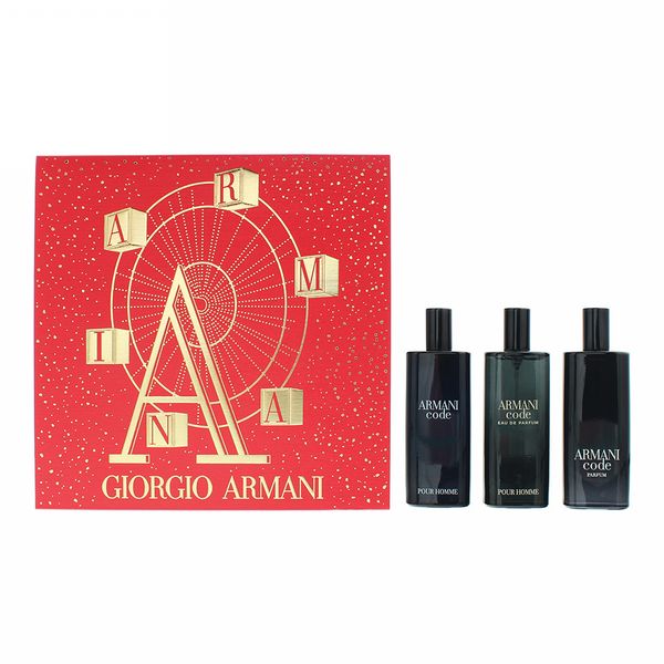  Giorgio Armani Code Pour Homme 3 Piece Gift Set: Eau De Toilette 15ml - Eau De...