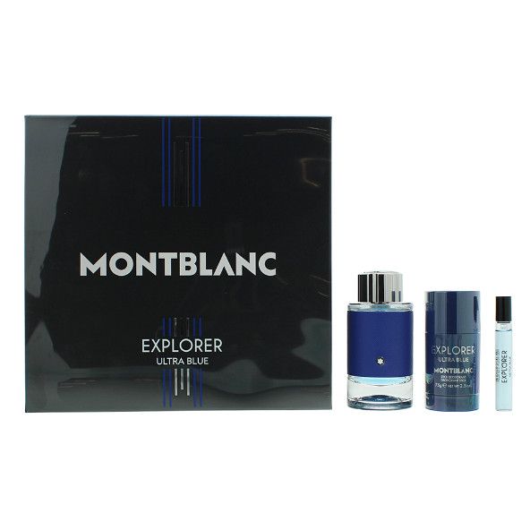 Montblanc Explorer Ultra Blue 3 Piece Gift Set: Eau De Parfum 100ml - Eau De Parfum 7.5ml - Deodorant