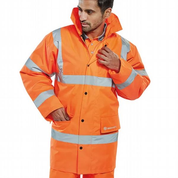 Beeswift Constructor High Visibility Jacket Orange 4XL