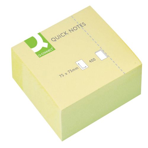 Q-Connect Quick Note Cube 76x76mm Yellow