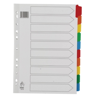 A4 Mylar Divider 10-Part White With Multi-Colour Tabs WX01526