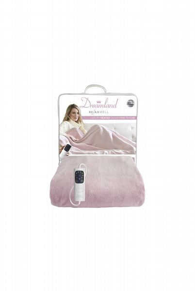 Dreamland Intelliheat Luxury Heated Pink Throw