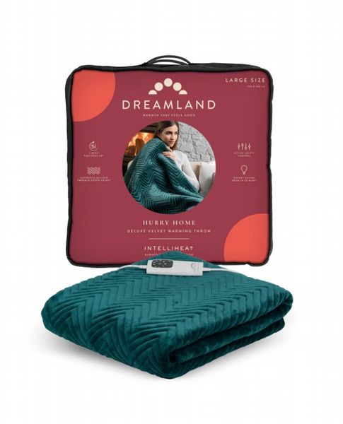 Dreamland Luxury Warming Throw Emerald Green