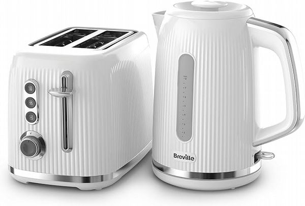 BREVILLE BOLD BUNDLE WHITE - KETTLE & 2 SLICE TOASTER