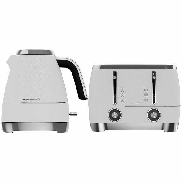 Beko Cosmopolis Kettle & 4 Slice Toaster Bundle White & Chrome