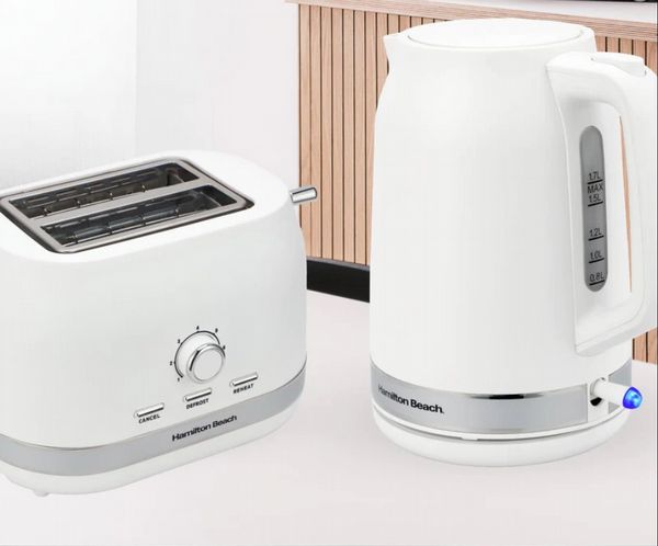 Hamilton Beach Ella Kettle & 2 Slice Toaster Bundle White