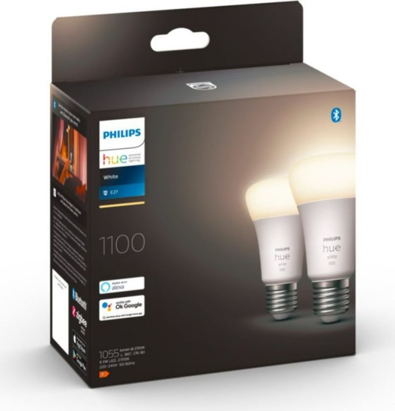 Philips Hue - HueW 9.5W A60 E27 EU 2P