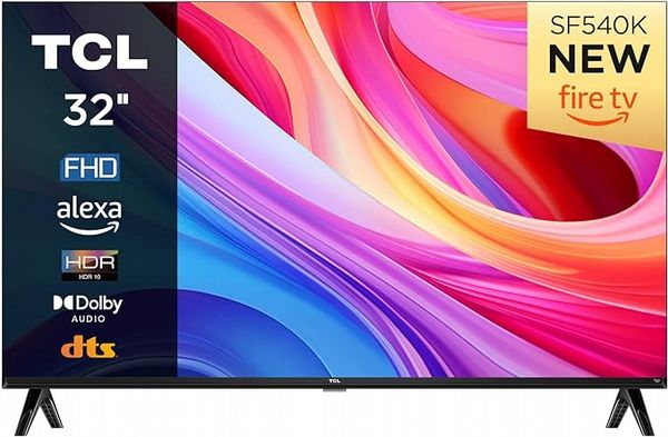 TCL 32SF540K - 32-inch FHD Smart Television - HDR & HLG-Dolby Audio-DTS Virtual X /DTS-HD-Metal Bezel-less-Dual-band Wifi 5-with Fi