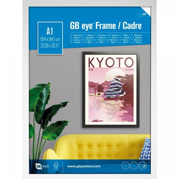 GB Eye Contemporary Wooden White Picture Frame - A1 - 59.4 x 84.1cm