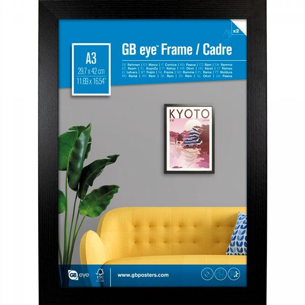 GB Eye Contemporary Wooden Black Picture Frame - A3 - 29.7 x 42cm