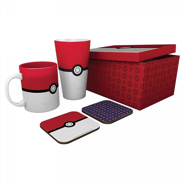 Pokmon Pokeball Mug, 400ml Glass & 2 Coasters Collectable Gift Box