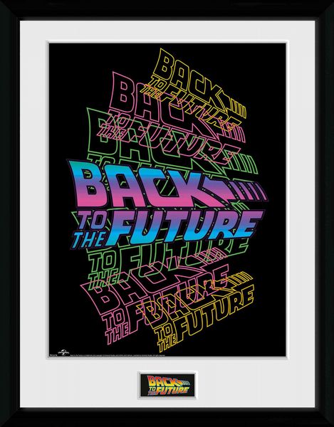 Back To The Future Neon 30 x 40cm Framed Collector Print