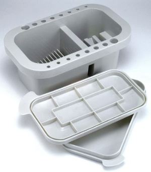 Jakar: Rectangular brush tub with integrated palette in lid